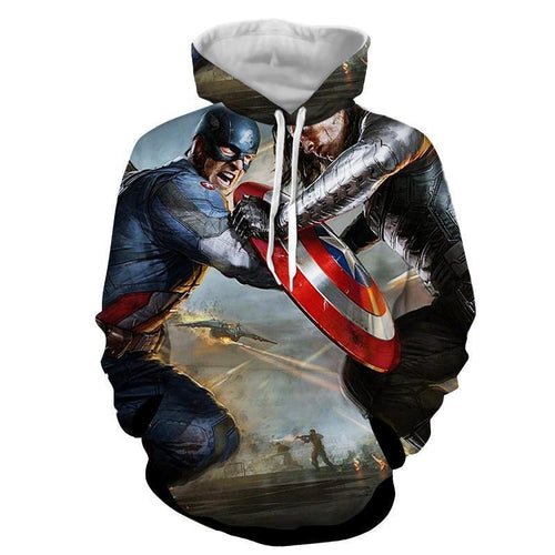 Captain America & Winter Solider 3D Printed Hoodie