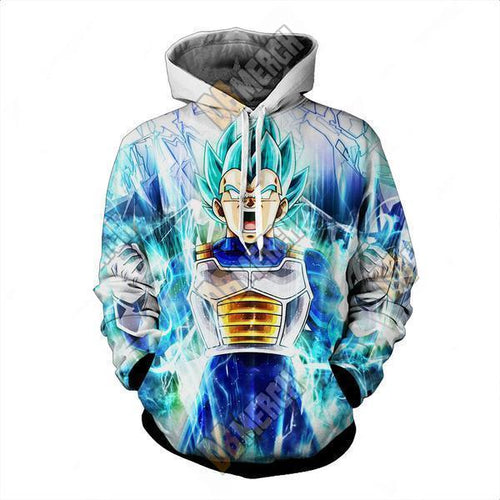 DRAGON BALL SUPER  - SUPER SAIYAN BLUE VEGETA HOODIE - PULLOVER 3D CLOTHING