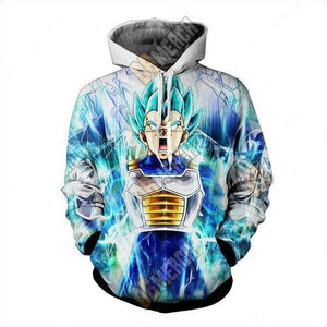 DRAGON BALL SUPER  - SUPER SAIYAN BLUE VEGETA HOODIE - PULLOVER 3D CLOTHING
