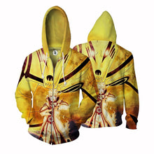 Load image into Gallery viewer, Naruto Hoodie-Naruto &amp; Nine Tail 3D Hoodie - Zip Up Jacket