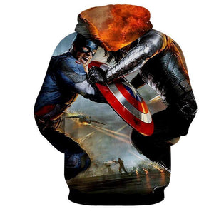 Captain America & Winter Solider 3D Printed Hoodie
