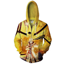 Load image into Gallery viewer, Naruto Hoodie-Naruto &amp; Nine Tail 3D Hoodie - Zip Up Jacket
