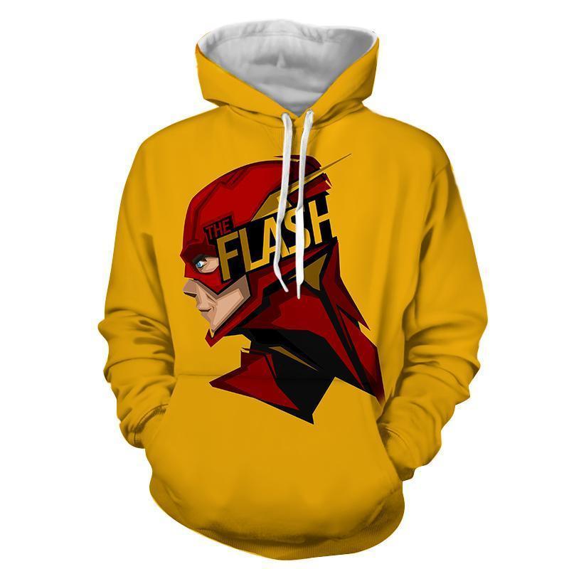 Flash 3D Printed Yellow Hoodie - The Flash Jacket - Star Lab Hoodie
