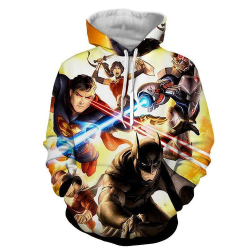 Justice League 3D Printed Hoodie / Batman / Superman / Wonder Women