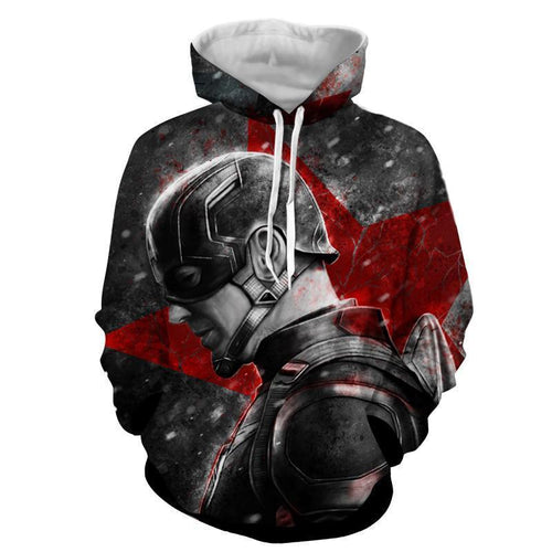Captain America Red Star 3D Printed Hoodie - Captain America Jacket