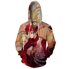 Load image into Gallery viewer, Naruto Hoodie-Gara 3D Hoodie - Zip Up Jacket