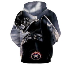Load image into Gallery viewer, Captain America 3D Printed Black &amp; White Hoodie