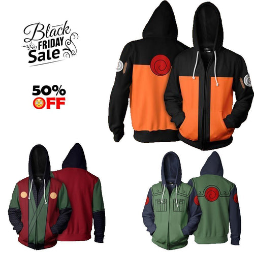 BLACK FRIDAY Naruto Bundle# 6 | THREE Zip Up In One Deal