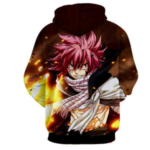 Fairy Tail Natsu Dragneel In Action 3D Printed Hoodie