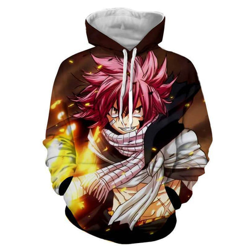 Fairy Tail Natsu Dragneel In Action 3D Printed Hoodie
