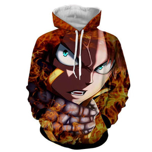 Fairy Tail Natsu RED Dragneel 3D Hoodies