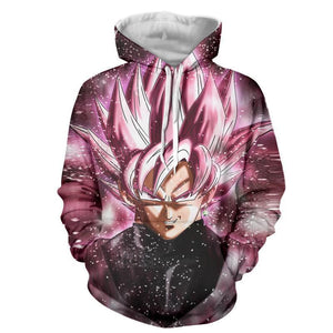 Dragon Ball Super Z Hoodie - Black Goku Rose 3D Hoodie
