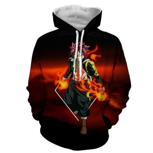 Fairy Tail Natsu Dragneel Super Cool Black 3D Hoodies