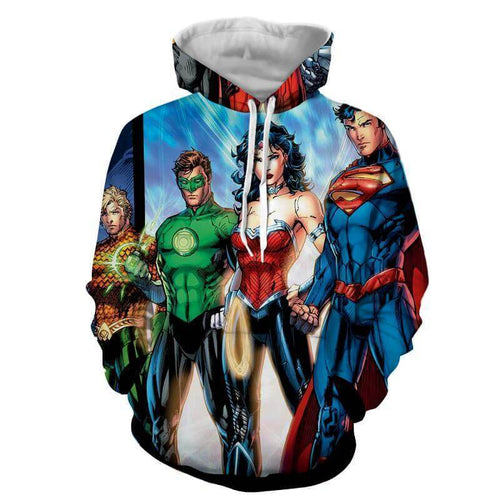 Justice League 3D Printed Hoodie / Super Man / Aqua / Wonder Women & All Heros