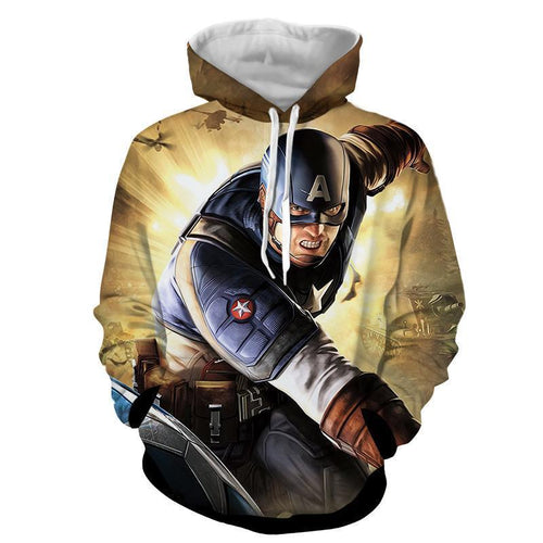 Captain America In Action 3D Printed Hoodie