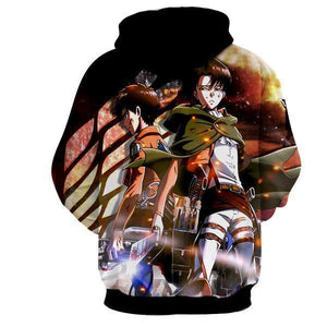 Eren & Levi Hoodie- Attack On Titan 3D Hoodie - JACKET