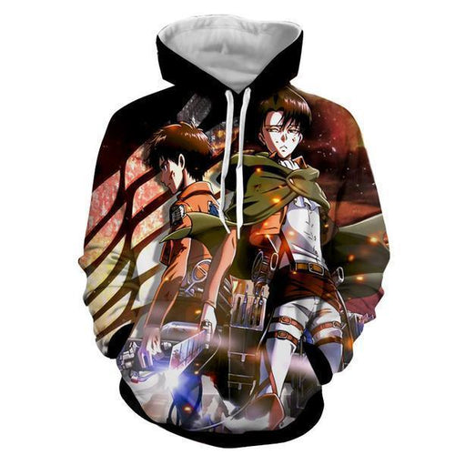 Eren & Levi Hoodie- Attack On Titan 3D Hoodie - JACKET