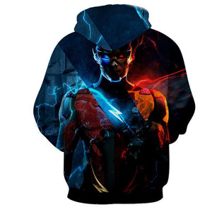 Flash 3D Printed Neon Hoodie - The Flash Jacket - Star Lab Hoodie