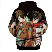 Load image into Gallery viewer, Levi Ackerman &amp; Mikasa Ackermann Hoodie- Attack On Titan 3D Hoodie - JACKET