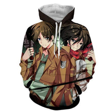 Load image into Gallery viewer, Levi Ackerman &amp; Mikasa Ackermann Hoodie- Attack On Titan 3D Hoodie - JACKET