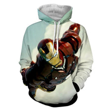 Load image into Gallery viewer, Iron Man 3D Printed White Hoodie