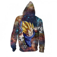 Load image into Gallery viewer, Dragon Ball Z SSJ Vegeta Galaxy 3D Zip Up Hoodie