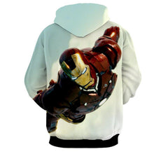 Load image into Gallery viewer, Iron Man 3D Printed White Hoodie