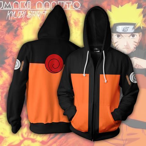 Naruto Hoodie - Naruto Uzumaki Zip Up Jacket
