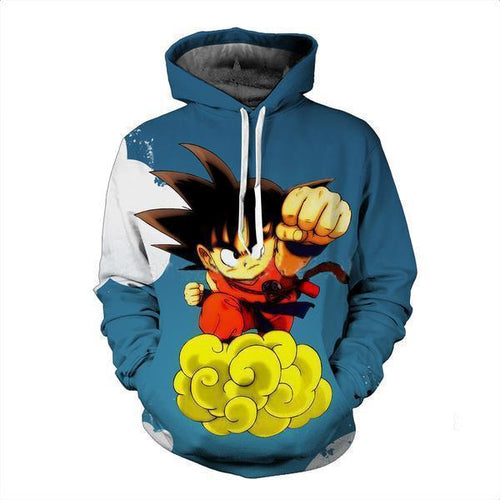 Goku On Nimbus 3D Hoodie