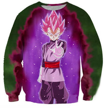 Load image into Gallery viewer, Dragon Ball Super Z Hoodie - Super Saiyan Rose Black Vegeta