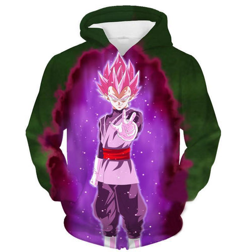 Dragon Ball Super Z Hoodie - Super Saiyan Rose Black Vegeta