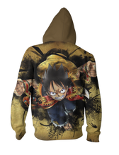 Load image into Gallery viewer, Luffy Super Punch Hoodie - Luffy Punch Zip Up Jacket