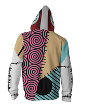 Load image into Gallery viewer, Sally Skellington Nightmare Zip-up Hoodie - 3D Nighmare Hoodie