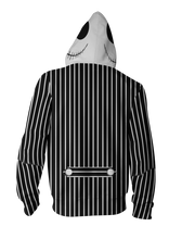 Load image into Gallery viewer, Jack Skellington Nightmare Zip-up Hoodie - 3D Nighmare Hoodie