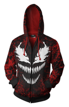 Load image into Gallery viewer, Spider Man Venom Zip-up Hoodie - Latest 3D Spider Man Hoodie