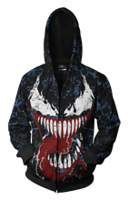 Load image into Gallery viewer, Spider Man Venom Zip-up Hoodie - 3D Spider Man Hoodie