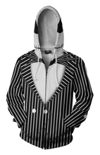 Load image into Gallery viewer, Jack Skellington Nightmare Zip-up Hoodie - 3D Nighmare Hoodie