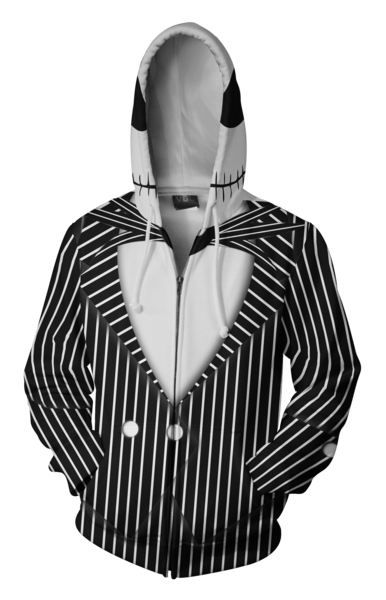 Jack Skellington Nightmare Zip-up Hoodie - 3D Nighmare Hoodie