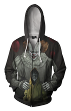 Load image into Gallery viewer, IT- Pennywise Dancing Clown Hoodie - Bob Gray Zip Up Jacket
