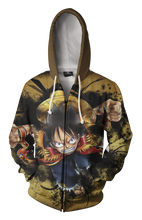 Load image into Gallery viewer, Luffy Super Punch Hoodie - Luffy Punch Zip Up Jacket