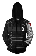 Load image into Gallery viewer, Marvel Winter Soldier Zip-up Hoodie - Latest 3D Winter Soldier Hoodie