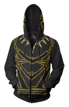 Load image into Gallery viewer, Black Panther Costume Hoodie - Comic Black Panther Zip Up Jacket