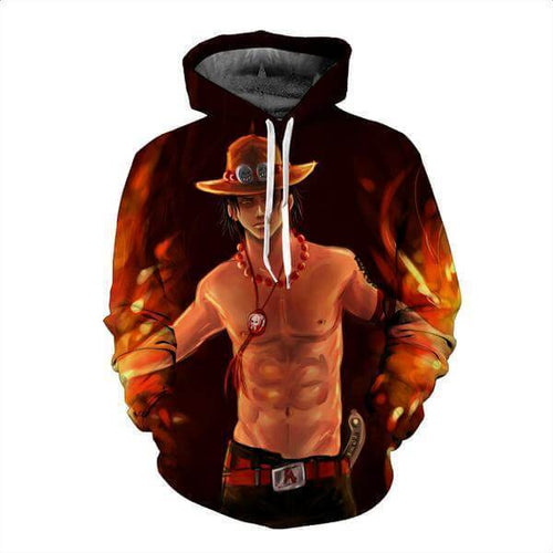 Fire Fist Ace Fire Monster 3D Hoodie - One Piece