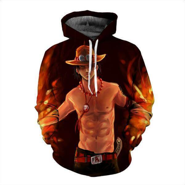 Fire Fist Ace Fire Monster 3D Hoodie - One Piece