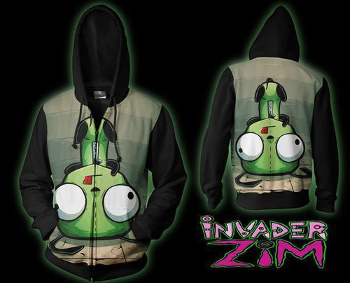 Invader Zim Fall Down Hoodie - Zim Invader Zip Up Jacket
