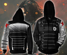 Load image into Gallery viewer, Marvel Winter Soldier Zip-up Hoodie - Latest 3D Winter Soldier Hoodie