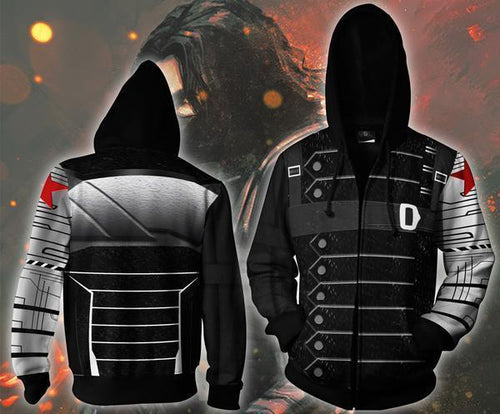 Marvel Winter Soldier Zip-up Hoodie - Latest 3D Winter Soldier Hoodie