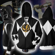 Load image into Gallery viewer, POWER RANGERS - BLACK RANGER ZIP UP HOODIE - POWER RANGERS HOODIE