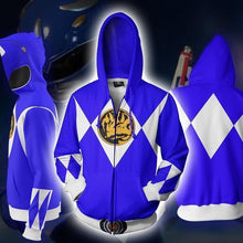 Load image into Gallery viewer, POWER RANGERS - BLUE RANGER ZIP UP HOODIE - POWER RANGERS HOODIE