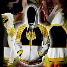 Load image into Gallery viewer, POWER RANGERS - WHITE RANGER ZIP UP HOODIE - POWER RANGERS HOODIE